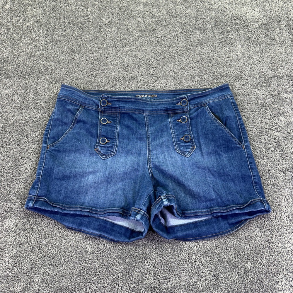 Maurices Shorts Womens 22 Blue Sailor Denim